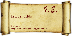 Iritz Edda névjegykártya